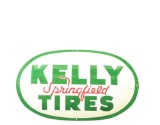 Outstanding NOS Kelly Springfield Tires Tin Signs W/ Original Metal Bracket.