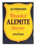 Authorized Alemite Service Station Tin Flange Sign.
