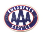 Auto Club Emergency Service Embossed Plastic Light Up Sign On Original Metal Can.