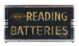 Reading Batteries Glass Face Neon Store Display Sign.