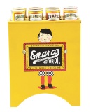 Enarco Motor Oil Service Station Oil Bottle Can Rack W/ Eight Original White Rose Imperial Quart Can