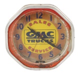 GMC Trucks Sales & Service Neon Clock.
