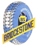 Rare Bridgestone Tires Die Cut Porcelain Sign.