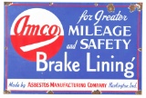 Amco Brake Lining Porcelain Service Station Sign.