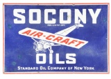 Socony Aircraft Motor Oils Porcelain Sign W/ Airplane Graphic.