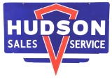 Hudson Motor Cars Sales & Service Die Cut Porcelain Sign.