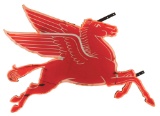 Mobil Pegasus Cookie Cutter Porcelain Sign W/ Added Neon.