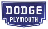 Dodge Plymouth Die Cut Porcelain Dealership Sign W/ Cookie Cutter Edge.