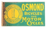 Rare Osmond Bicycles & Motorcycles Porcelain Flange Sign.