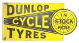 Rare Dunlop Cycle Tyres In Stock Here Porcelain Flange Sign.