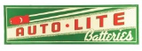 Outstanding NOS Auto Lite Batteries Embossed Tin Sign W/ Original Wood Frame.