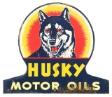 Husky Motor Oils Tin Keyhole Sign W/ Husky Graphic.