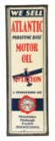 Atlantic Aviation Motor Oil Tin Sign W/ Original Wood Frame.