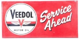 Veedol Motor Oil Service Ahead Tin Sign W/ Wood Frame.