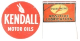 Lot Of 2: Kendall Motor Oils & Fleetwing Positive Lubrication Signs.