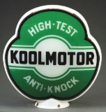 Koolmotor High Test Anti Knock Gasoline Complete Globe On Original Milk Glass Body.