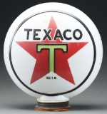 Texaco Gasoline Black T One Piece Gast Globe W/ Copper Screw Base.