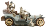 Lladro Automobile Figurine with People and Dog.