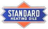 Standard Heating Oils Die Cut Porcelain Sign.