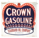 Standard Oil Company Crown Gasoline Porcelain Flange Sign.