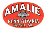 Amalie Pennsylvania Motor Oi Porcelain Curb Sign.