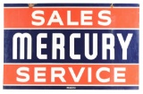 Mercury Sales & Service Porcelain Dealership Sign.
