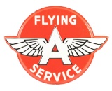 Flying A Service Embossed Porcelain Die Cut Sign W/ Wing Graphic.