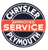 Chrysler Plymouth Approved Service Porcelain Sign.