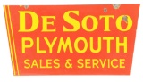 Desoto Plymouth Sales & Service Porcelain Sign.