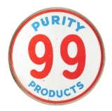 Purity 99 Products Porcelain Sign W/ Original Metal Ring.