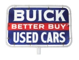 Buick Sales & Service Tin Dealership Sign W/ Original Metal Ring.