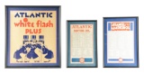 Lot Of 4: Atlantic Gasoline & Motor Oil Framed Advertisements.