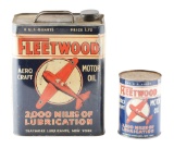 Lot Of 2: Fleetwood One Quart & Two Gallon Cans.