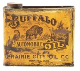 Buffalo Automobile Oil Half Gallon Square Can W/ Buffalo Graphic.
