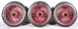 Set Of 6: Antique Michelin 835 x 135 Tires On Delage Motor Car Spoke Wheels.
