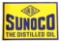 Sunoco Distilled Motor Oil Porcelain Flange Sign.