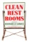 Sinclair Clean Restrooms Porcelain Sign On Original Iron Curb Stand.