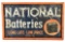 National Batteries Smalts Painted Tin Sign W/ Battery Graphic & Wood Frame.