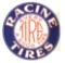 New Old Stock Racine Tires Tin Flange Sign.