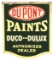 Dupont Paints Authorized Dealer Die Cut Tin Sign.
