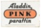 Aladdin Pink Paraffin Motor Oil Porcelain Flange Sign.