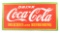 Drink Coca Cola Delicious & Refreshing Porcelain Sign W/ Self Framed Edge.