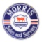 Morris Cars Sales & Service Porcelain Dealership Sign.