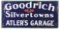Goodrich Silvertowns Tires Porcelain Sign For Atler's Garage.