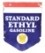 Standard Ethyl Gasoline Porcelain Curb Sign W/ Ethyl Burst Graphic.