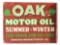 Oak Motor Oil Tin Flange Sign.