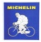 Michelin Tires Tin Flange Sign W/ Bicycle Graphic.