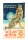 Atlantic Motor Oil Single Sided Cloth Banner W/ Wolf Graphic.