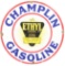 Champlin Gasoline Porcelain Curb Sign W/ Ethyl Burst Graphic.