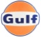Gulf Gasoline Porcelain Service Station Sign.